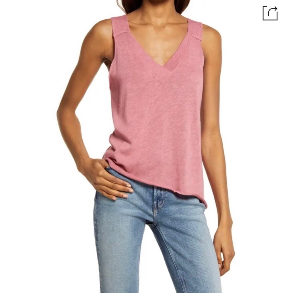 Treasure & Bond Mauve Pink Textured Swing Tank Top Size XS NWT
